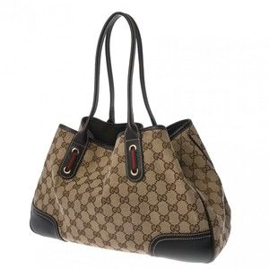 Gucci Canvas Brown Tan Handbag Line GG Princy